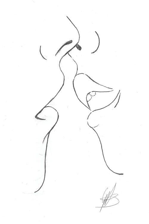 Sketch Of A Kiss by Alessandro Della Torre wall art