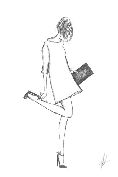 Drawing Of A Woman With Heels And A Pocket