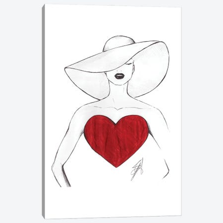 Heart Woman With Hat Canvas Print #ADT813} by Alessandro Della Torre Canvas Print