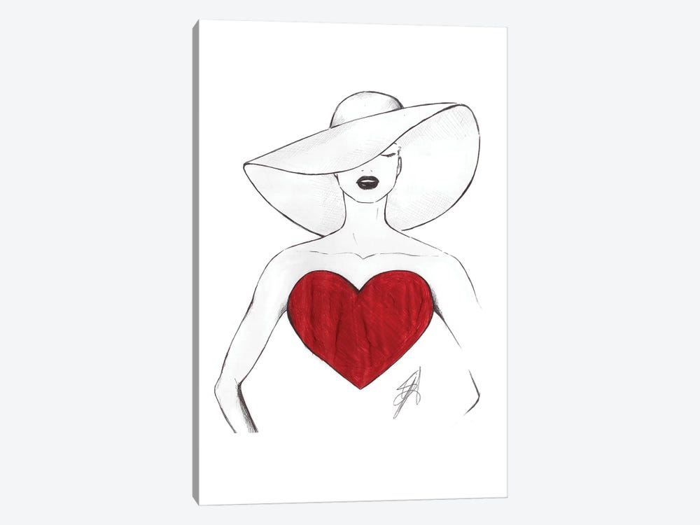 Heart Woman With Hat by Alessandro Della Torre 1-piece Canvas Wall Art