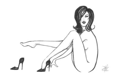 Naked Woman Wearing Heels by Alessandro Della Torre art print