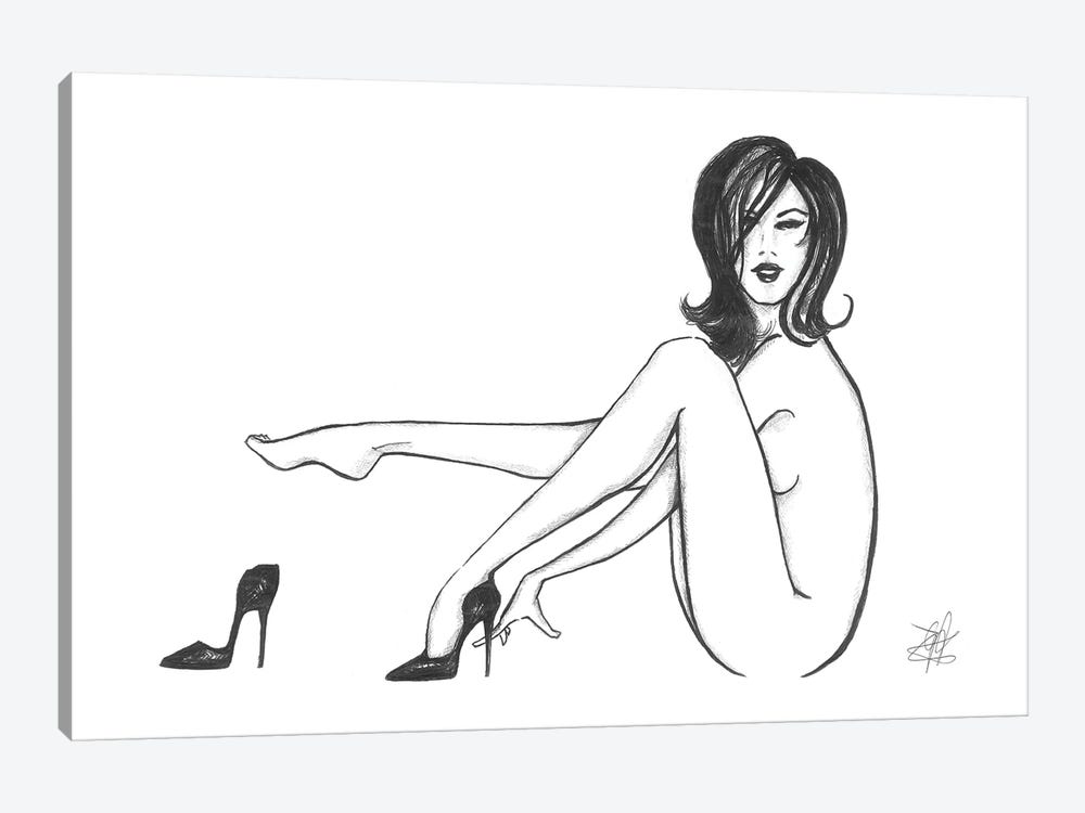 Naked Woman Wearing Heels by Alessandro Della Torre 1-piece Canvas Print