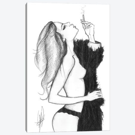 Woman Smoking Canvas Print #ADT828} by Alessandro Della Torre Canvas Art