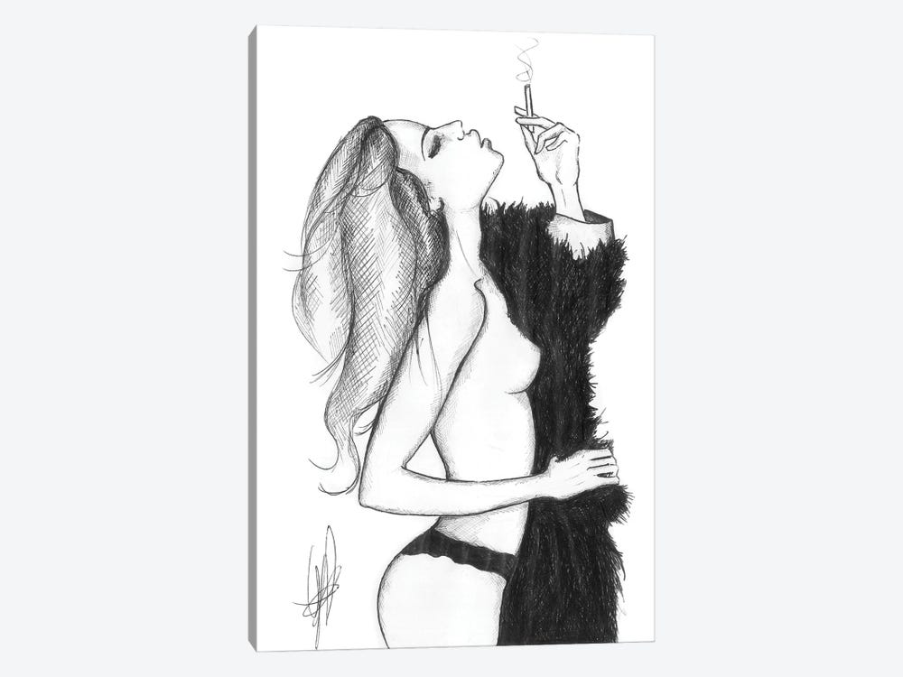 Woman Smoking by Alessandro Della Torre 1-piece Canvas Artwork