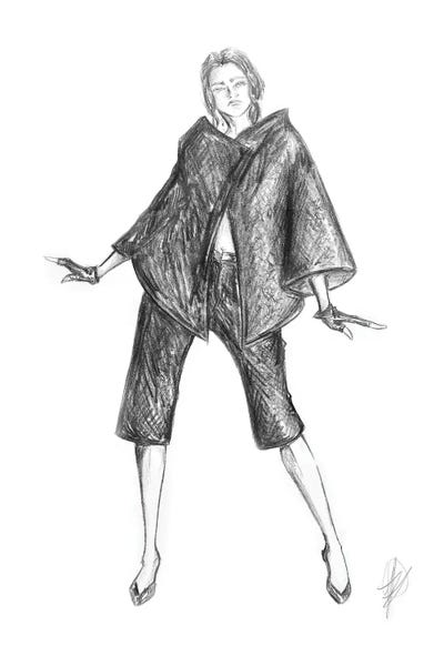 Fashion Model With Black Dress