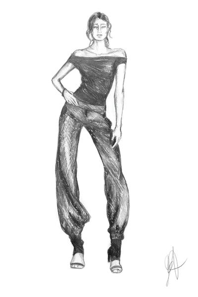 Woman With Top And Elegant Fashion Trousers