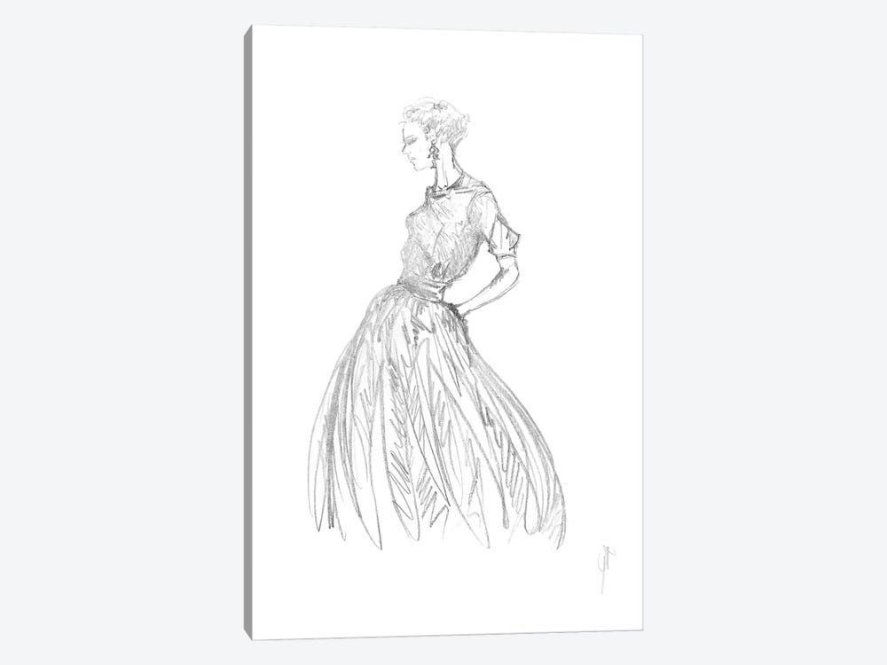 A Woman With Long Fashion Dress by Alessandro Della Torre 1-piece Canvas Art