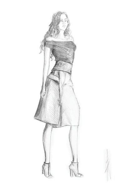 Woman With A Fashion Skirt And Heels
