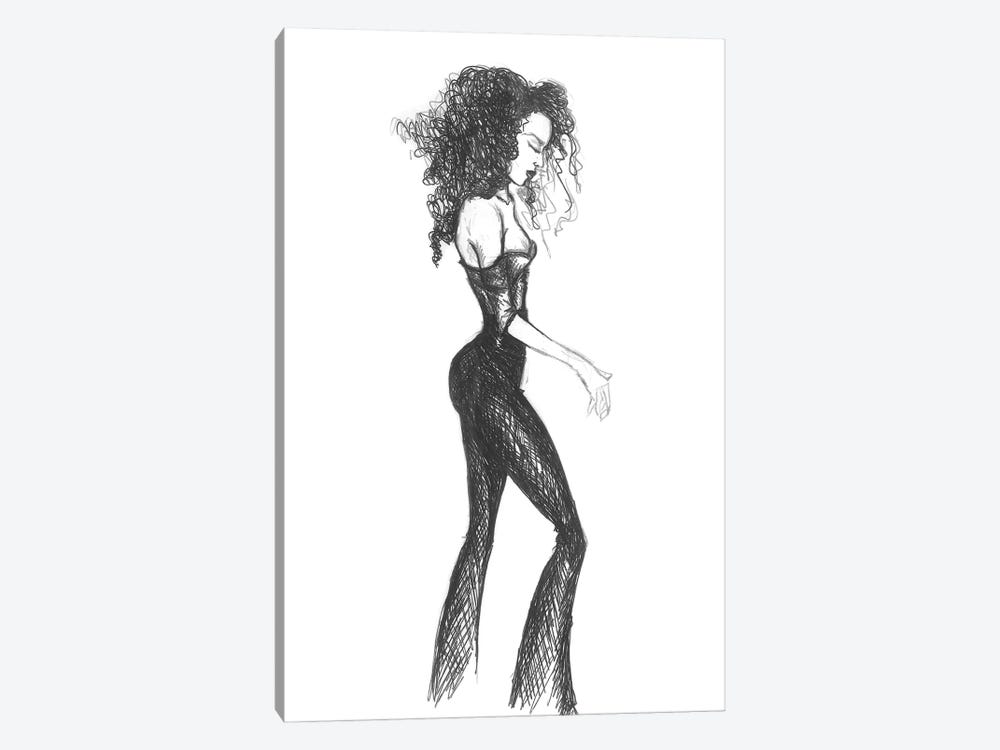 A Woman With Black Dress by Alessandro Della Torre 1-piece Art Print
