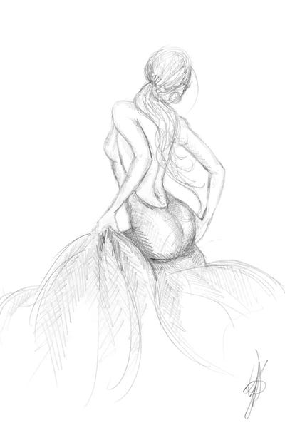 A Woman And Her Long Skirt Dress by Alessandro Della Torre art print