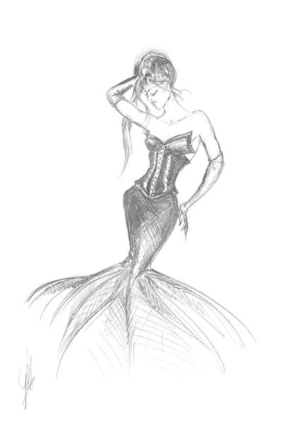 A Woman, With Siren Fashion Dress