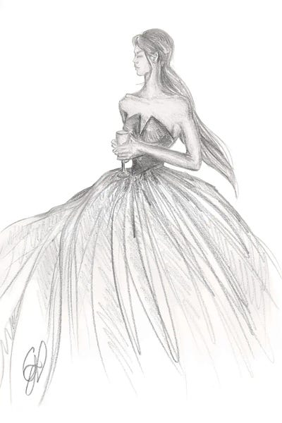 A Woman With A Large Skirt