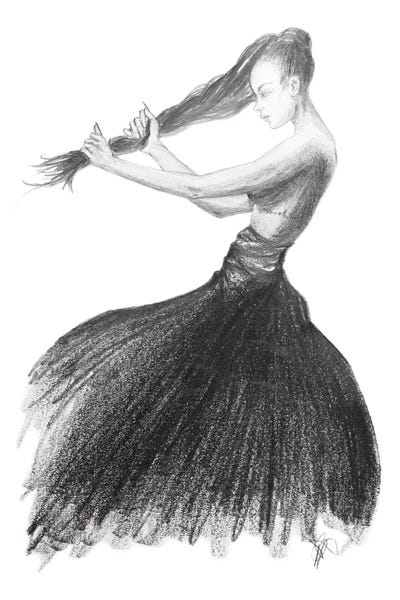 A Woman With A Fashion Skirt