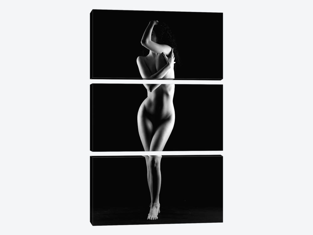 Naked Woman Standing Nude Girl by Alessandro Della Torre 3-piece Canvas Print