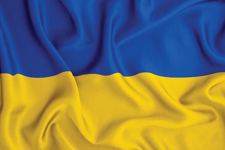 Ukraine Waving National Flag