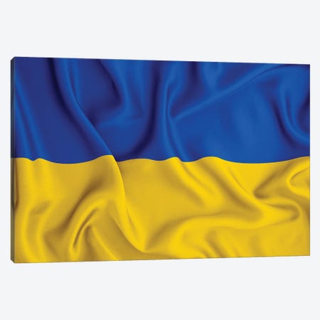 Ukraine Waving National Flag Canvas Print #ADT886} by Alessandro Della Torre Canvas Print