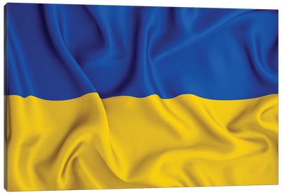 Ukraine Waving National Flag Canvas Art Print - Ukraine Art