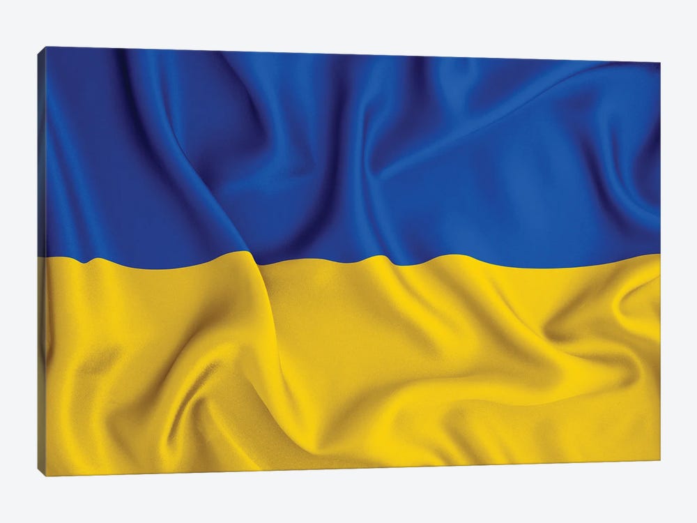 Ukraine Waving National Flag by Alessandro Della Torre 1-piece Canvas Artwork