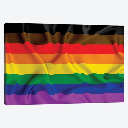 LGBTQA Plus Flag (Philadelphia Pride Flag) Canvas Print #ADT887} by Alessandro Della Torre Canvas Print