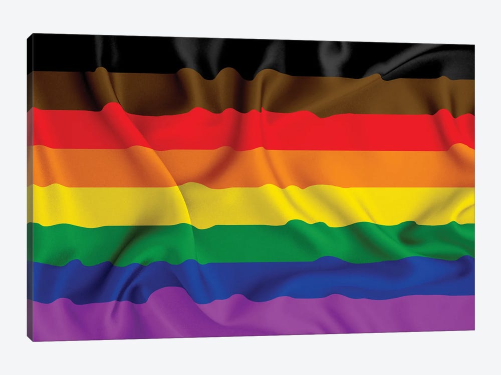 LGBTQA Plus Flag (Philadelphia Pride Flag) by Alessandro Della Torre 1-piece Canvas Art Print