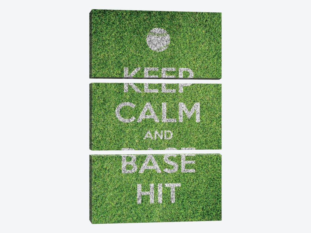 Keep Calm And Base It by Alessandro Della Torre 3-piece Canvas Art