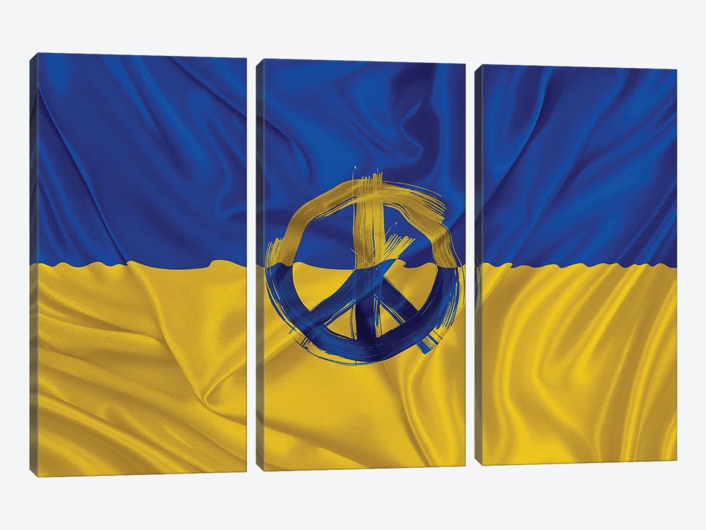Peace For Ukraine by Alessandro Della Torre 3-piece Canvas Print