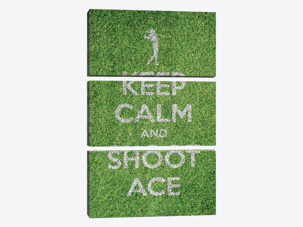 Keep Calm And Shoot Ace by Alessandro Della Torre 3-piece Art Print
