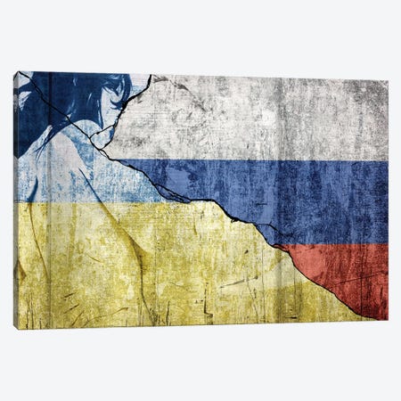Russia and Ukraine divided by war Canvas Print #ADT916} by Alessandro Della Torre Canvas Print
