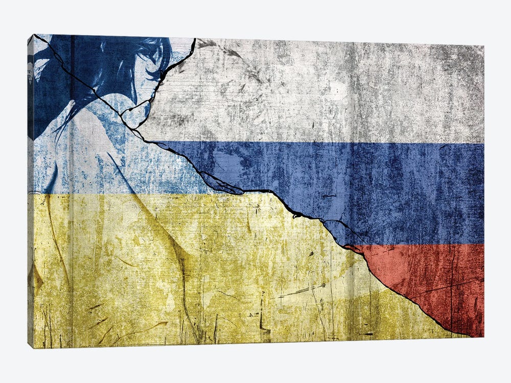 Russia and Ukraine divided by war by Alessandro Della Torre 1-piece Canvas Artwork