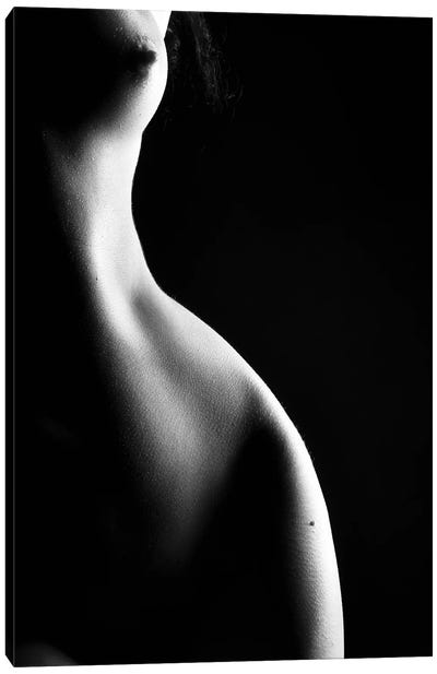Nude Black And White Woman'S Silhouette Canvas Art Print - Alessandro Della Torre
