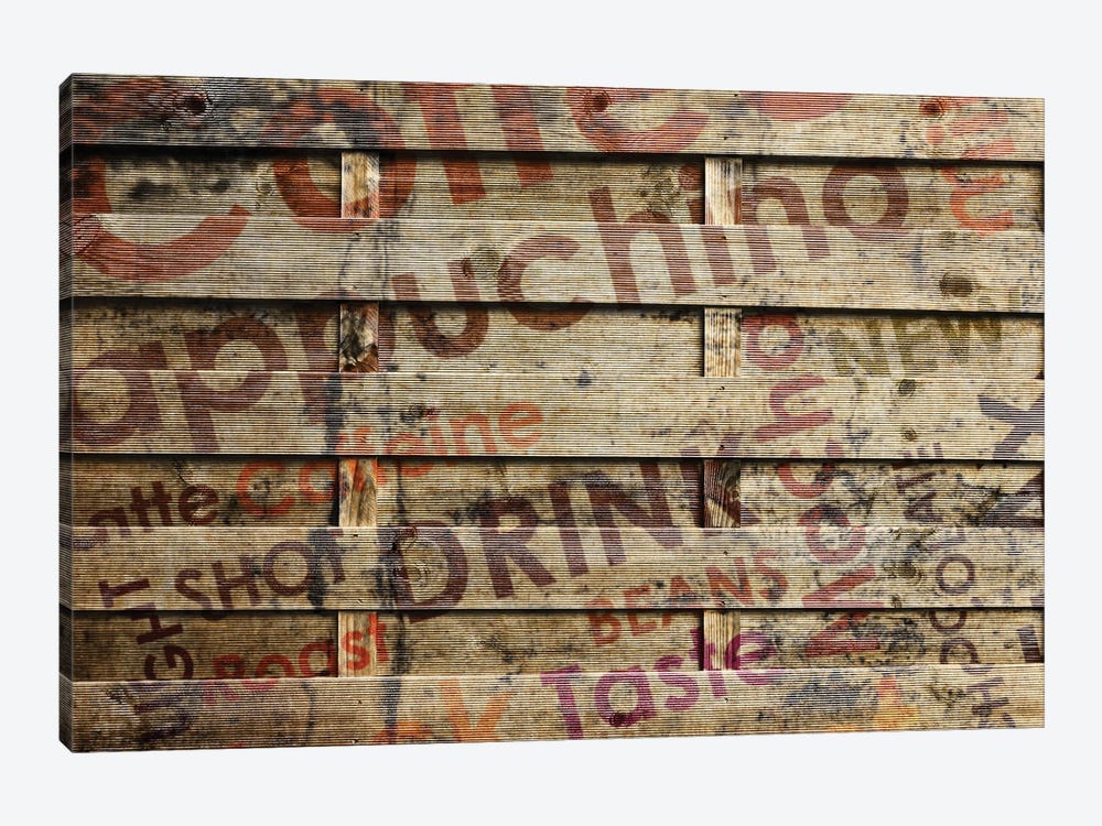Coffee Poster On Wood Pallet by Alessandro Della Torre 1-piece Canvas Artwork