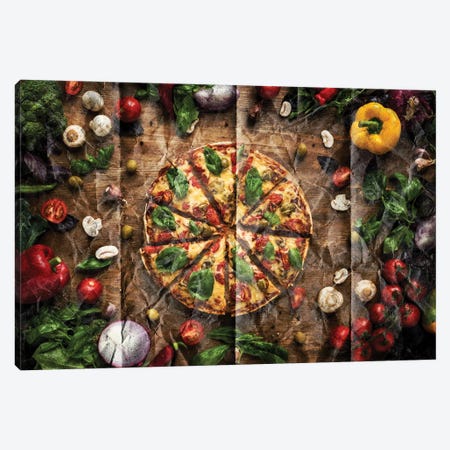 Poster Pizza Today Canvas Print #ADT939} by Alessandro Della Torre Canvas Artwork