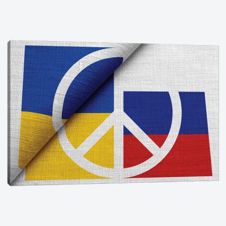 Peace For Ukraine And Russia Canvas Print #ADT940} by Alessandro Della Torre Art Print