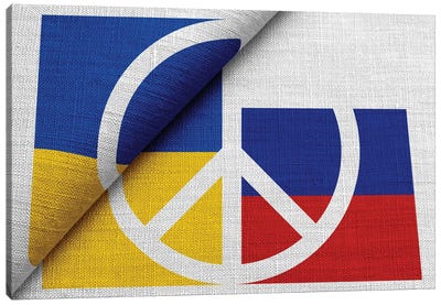 Peace For Ukraine And Russia Canvas Art Print - Russia Art
