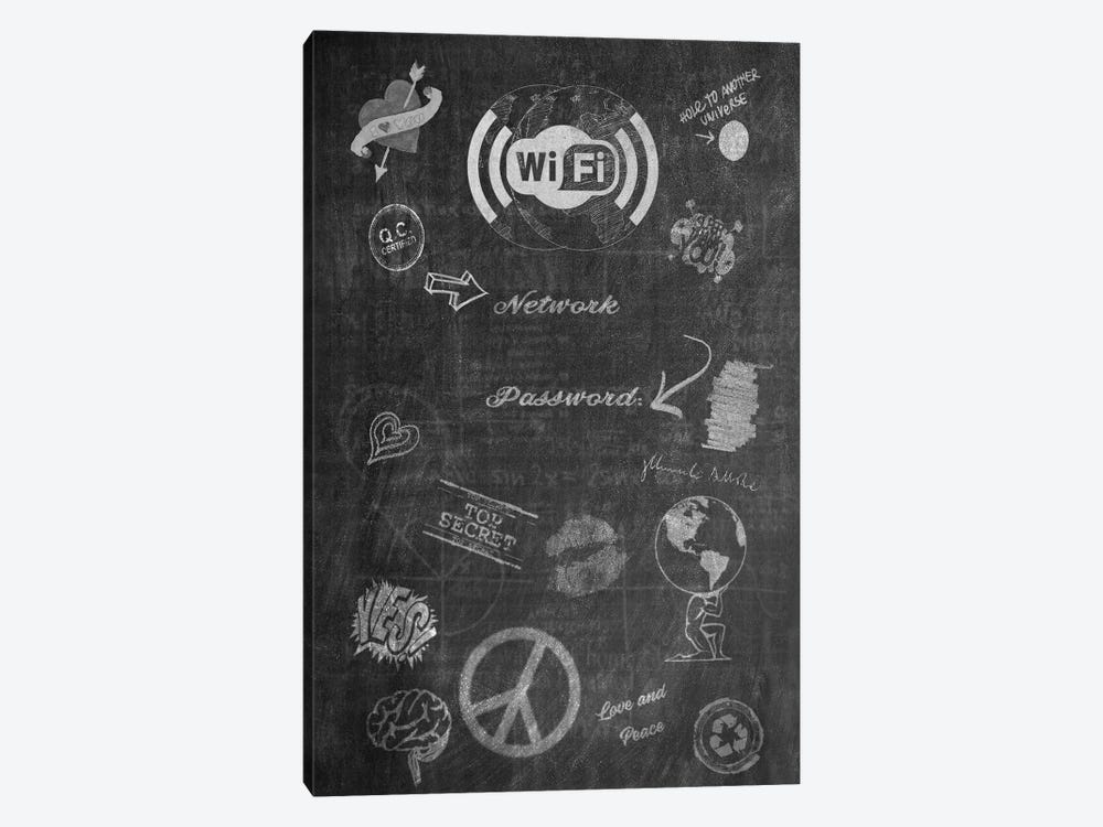 Wi-Fi Vintage Poster Fillable by Alessandro Della Torre 1-piece Canvas Print
