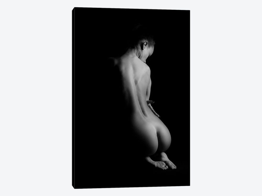 Nude Woman Sitting Down Naked With Beautiful Buttocks And Back by Alessandro Della Torre 1-piece Canvas Art Print