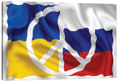 Peace For Ukraina And Russia III Canvas Art Print - Ukraine Art