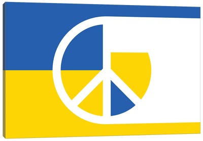 Peace For Ukraina And Russia IV Canvas Art Print - Peace Sign Art