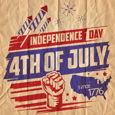 July The 4th Independence Day VI by Alessandro Della Torre framed wall art