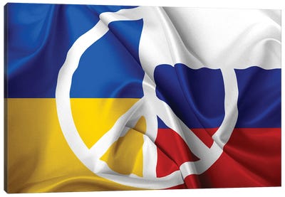 Peace For Ukraine and Russia VII Canvas Art Print - Ukraine Art