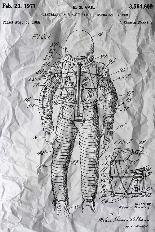 Space Suit Patent Poster