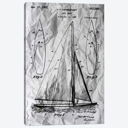 Sailing Patent Poster Canvas Print #ADT989} by Alessandro Della Torre Canvas Print