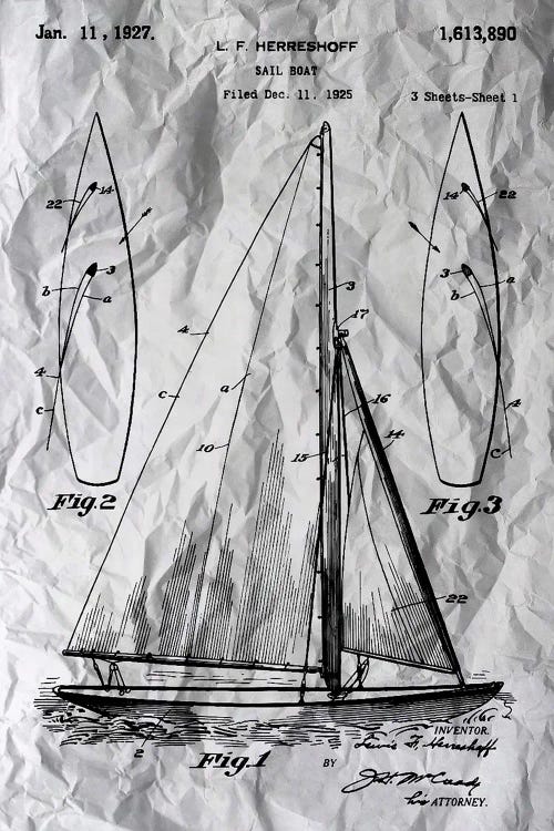 Sailing Patent Poster