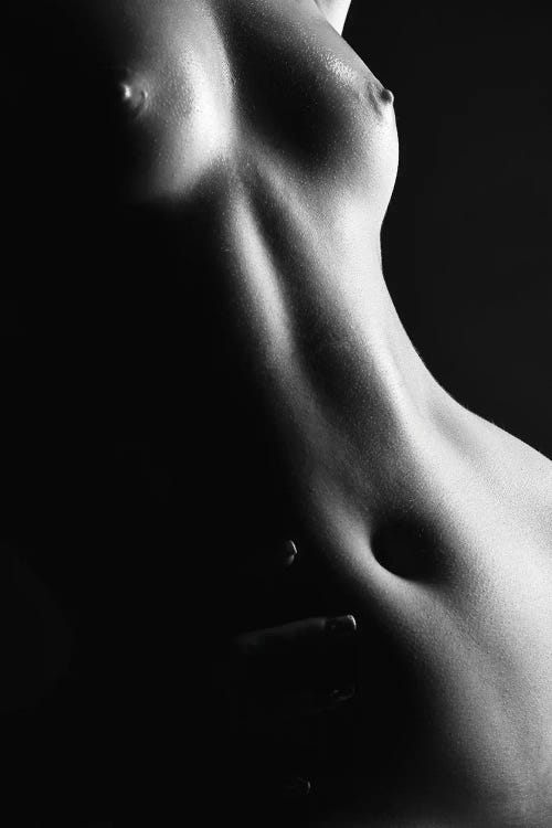 Nude Woman'S Body With Nipples And Chest Silhouette