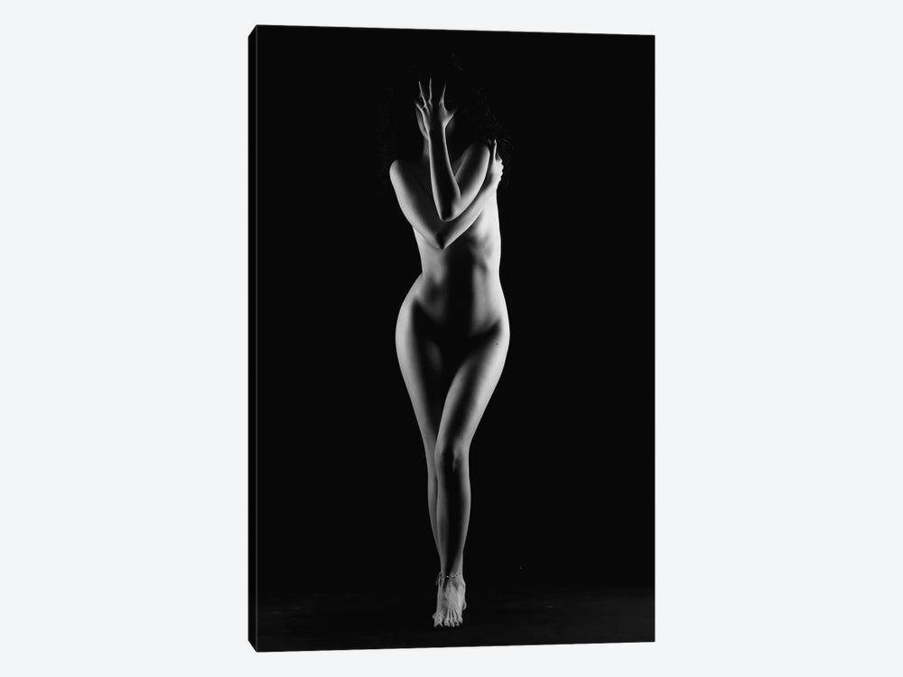 Black And White Nude Woman Silhouette IV by Alessandro Della Torre 1-piece Canvas Art Print
