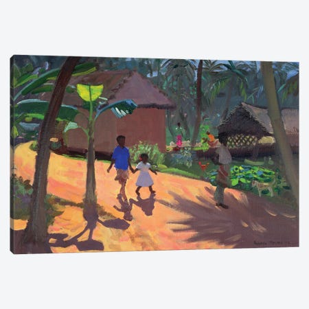 Road To Kovalum Beach, Kerala Canvas Print #ADW23} by Andrew Macara Canvas Print