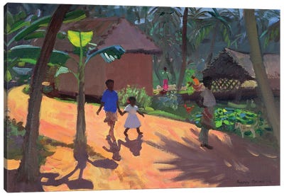 Road To Kovalum Beach, Kerala Canvas Art Print - Andrew Macara