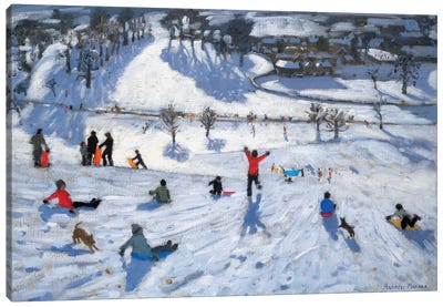 Winter Fun, Chatsworth Canvas Art Print - Andrew Macara