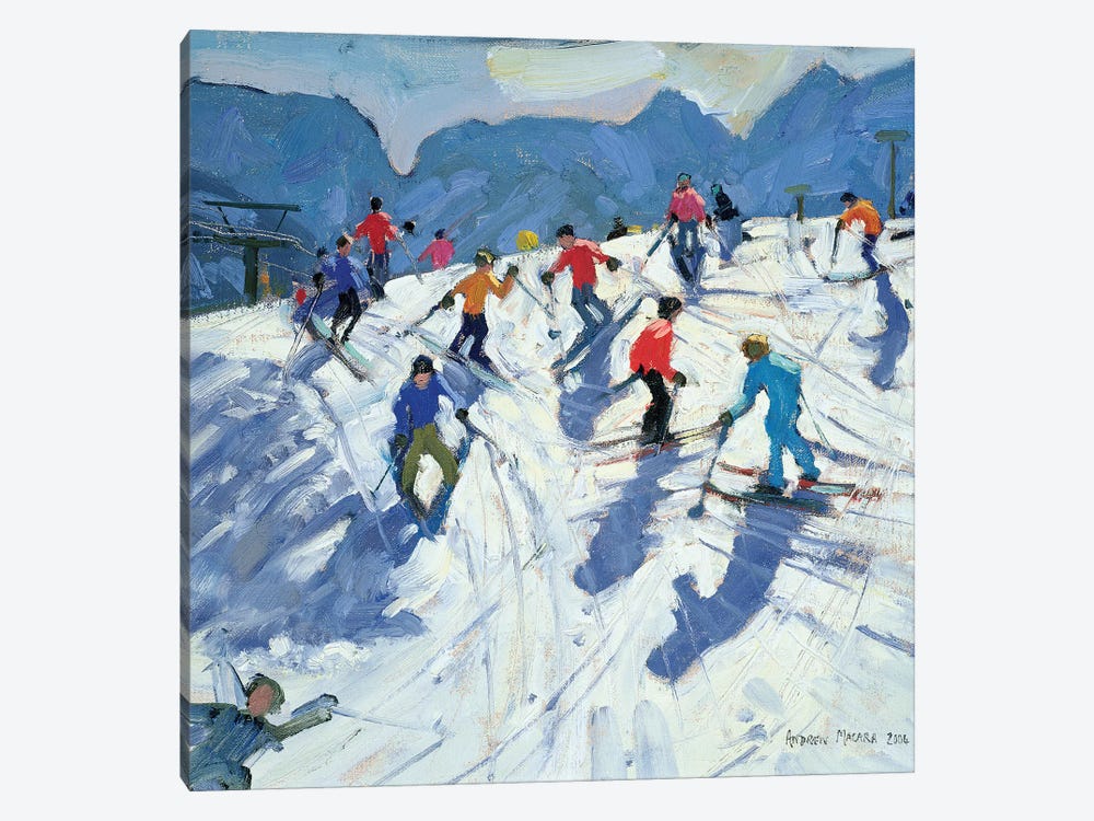 Busy Ski Slope, Lofer by Andrew Macara 1-piece Canvas Art
