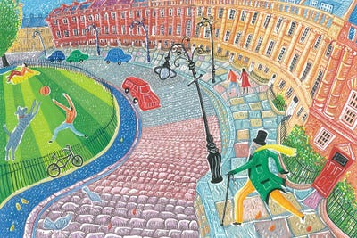 Royal Crescent Walk by Adrian Sykes multi panel art
